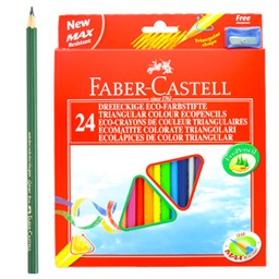 [76612] ASTUCCIO 24 PASTELLI COLORATI TRIANGOLARI ECO FABER CASTELL