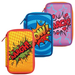 [95271] Astuccio 3 zip 13x20x7,5cm colori e fantasie assortiti Carioca