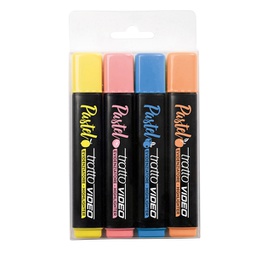 [88920] astuccio 4 evidenziatori Tratto Video Pastel colori assortiti