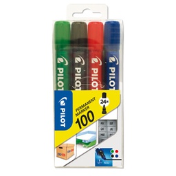 [80290] ASTUCCIO 4 MARCATORI PERMANENTI 100 COLORI ASSORTITI P.TONDA 4.5MM PILOT