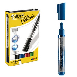 [68067] ASTUCCIO 4 MARCATORI P.TONDA Whiteboard VELLEDA  Liquid Ink Tank BIC
