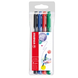 [83068] Astuccio 4 pennarelli Point Max punta 0,8mm blu/nero/rosso/verde Stabilo