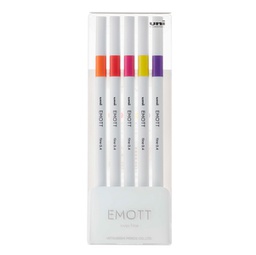 [94316] Astuccio 5 fineliner EMOTT tratto 0.4mm colori ass. Passion Uni Mitsubishi