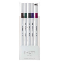 [94317] Astuccio 5 fineliner EMOTT tratto 0.4mm colori ass. Vintage Uni Mitsubishi
