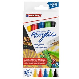 [93369] Astuccio 5 marcatori acrilici Edding 5100 medium Basic