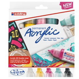 [93364] Astuccio 5 marcatori acrilici Edding 5400 3D double liner