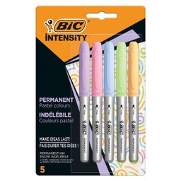 [95243] Astuccio 5 marcatori Intensity punta tonda colori assortiti Pastel BIC