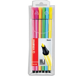 [51479] ASTUCCIO 6 EVIDENZIATORI STABILO PEN 68 NEON ASSORT.