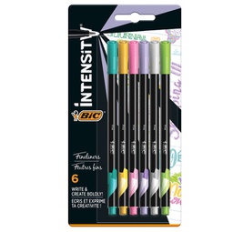 [95145] ASTUCCIO 6 FINELINER INTENSITY 0,8MM COLORI ASSORTITI PASTEL BIC