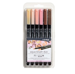 [94290] Astuccio 6 pennarelli Aqua Brush Duo skin tones Lyra