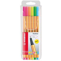 [83142] Astuccio 6 pennarelli Point 88 colori neon assortiti 88/6-1 Stabilo