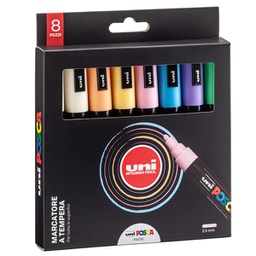 [94337] Astuccio 8 marcatore Uni Posca PC5M p.media 1,8-2,5mm col.ass. pastel UNI