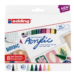 [93362] Astuccio 8 marcatori acrilici Start Easy Set Nordic Edding
