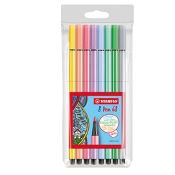 [82578] Astuccio 8 pennarelli Stabilo Pen 68 colori pastelli
