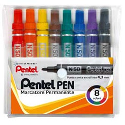 [70896] ASTUCCIO MARCATORE PENTEL PEN N50 8 COL.ASSORTITI P.TONDA