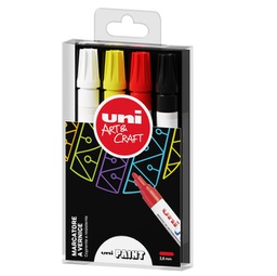[94339] Astuccio 4 marcatori UNI PAINT PX20 punta conica 2,8mm colori ass.UNI MITSUBISHI