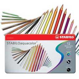 [35185] Astuccio metallo 12 pastelli Stabilo AQUACOLOR 1612