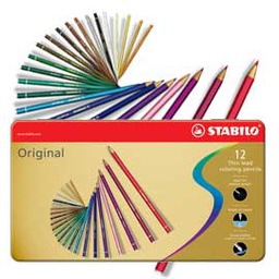 [36755] Astuccio metallo 12 pastelli STABILO ORIGINAL 8773