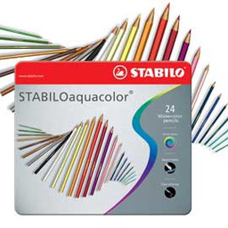 [35187] Astuccio metallo 24 pastelli Stabilo AQUACOLOR 1624