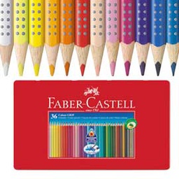 [73610] ASTUCCIO metallo 36 PASTELLI COLORATI ACQUERELLABILI Color Grip FABER CASTELL