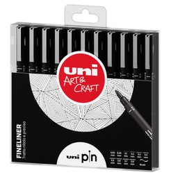 [88950] ASTUCCIO PIN FINELINER NERO 11 GRADAZIONI ASSORTITI UNI MITSUBISHI