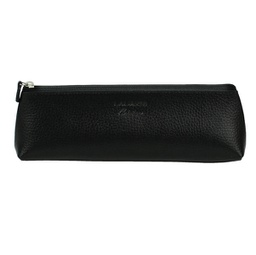 [92776] Astuccio triangolare 21x6,5cm vera pelle nero Laurige France