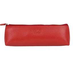 [92777] Astuccio triangolare 21x6,5cm vera pelle rosso Laurige France