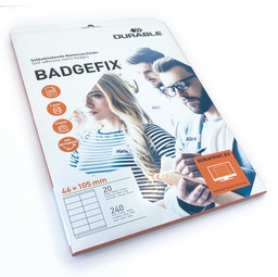 [91550] Badge adesivi Badgefix 20ff x 12 badge dim. 46x105mm Durable