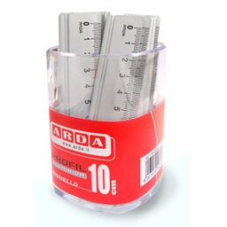 [56789] BARATTOLO 15 RIGHELLI ALLUMINIO 10CM ARDA