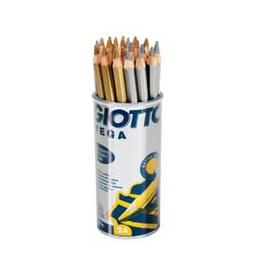 [52705] BARATTOLO 24 PASTELLI GIOTTO MEGA ORO/ARGENTO FILA