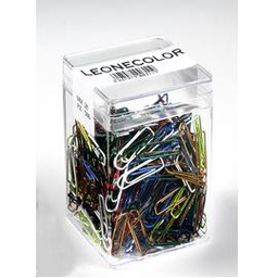 [49767] BARATTOLO 250 FERMAGLI COLORI METAL N.4 MM32 LEONE COLOR
