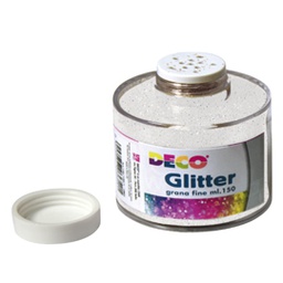 [56818] BARATTOLO GLITTER GRANA FINE ML150 BIANCO/IRIDE ART 130/100 DECO