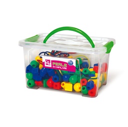 [91575] Bauletto 140pz perle in plastica 2cm colori e forme assortiti Cwr