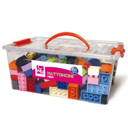 [88989] Bauletto 220 mattoncini da costruzione Midi in colori assortiti CWR