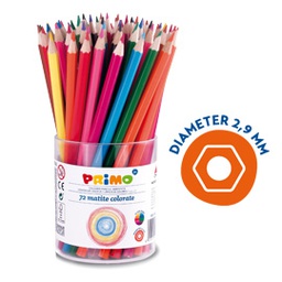 [71016] BICCHIERE DA 72 PASTELLI COLORATI 100 FSC in 12 colori PRIMO