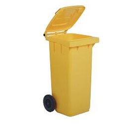 [87254] Bidone carrellato 120Lt giallo per raccolta differenziata