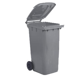 [90020] Bidone carrellato 120Lt grigio per raccolta differenziata