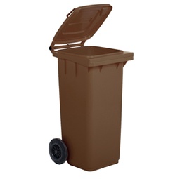 [86724] Bidone carrellato 120Lt marrone per raccolta differenziata