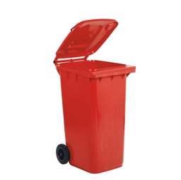 [91124] Bidone carrellato 240Lt rosso per raccolta differenziata