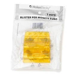 [83538] Blister 20 Portamonete in PVC 1euro giallo