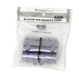 [83533] Blister 20 Portamonete in PVC 2cent grigio