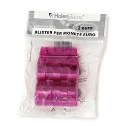 [83539] Blister 20 Portamonete in PVC 2euro viola