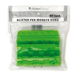 [83537] Blister 20 Portamonete in PVC 50cent verde