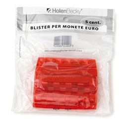 [83534] Blister 20 Portamonete in PVC 5cent rosso