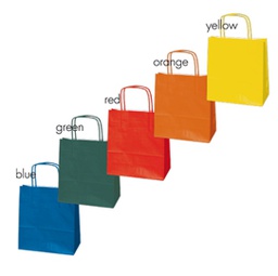 [81822] Blister 25 shoppers carta kraft 26x11x35cm twisted assortiti colori natalizi