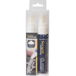 [77385] BLISTER 2 MARCATORI A GESSO LIQUIDO Waterproof BIANCO 7-15mm Securit