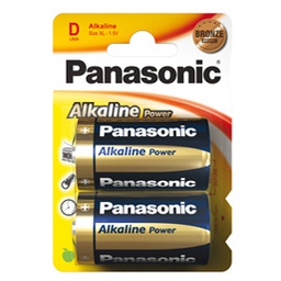 [57376] BLISTER 2 PILE TORCIA ALKALINE D 1,5V PANASONIC