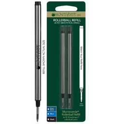 [65619] Blister 2 refill in metallo per ROLLER Montblanc   BLU PUNTA MEDIA