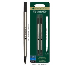 [64800] Blister 2 refill in metallo per ROLLER Parker ® NERO PUNTA FINE