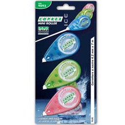 [61365] BLISTER 3 CORRETTORE A NASTRO 4,2MMX7M MINI ROLLER ICE 9093